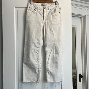 Zara white wide leg jeans